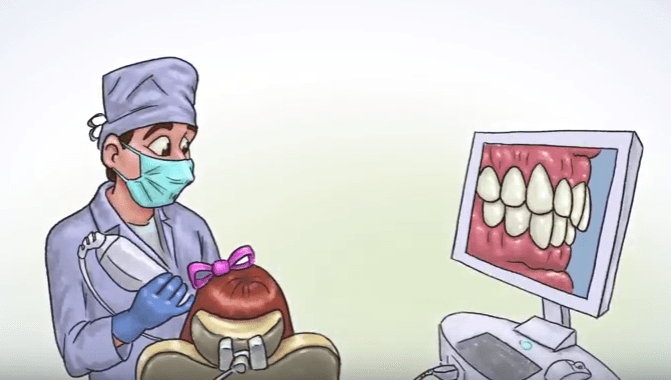 Используя цифровую систему, мы сканируем зубы в 3D, моделируем их перемещение и показываем, какими они будут после лечения