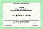 Сертификат врача о прохождении курса ортодонтии